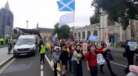 Pro-choice and anti-abortion activists confront each other at rival protests in London