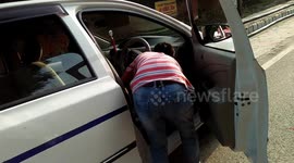 Thirteen-year-old boy drives father's car in Varanasi,India