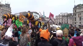 Nature rebels on Trafalgar Square ahead of March for Nature on final day the Impossible Rebellion 2021 in London