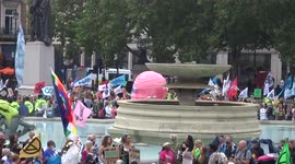 March for Nature on Trafalgar Square with speaker challenging the colonisation of the indigenous Sami people