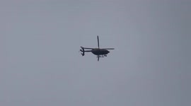 Helicopter circling over Trafalgar Square with March for Nature underway on the final day of Impossible Rebellion