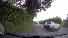 Road rage bad driver UK caught on dashcam near miss head on collision idiot