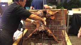 Alien looking Whole animal Roasted at Sentosa Grilled Fest