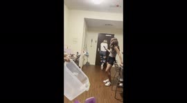 Step-siblings share emotional embrace as they're reunited for first time in a year