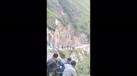 Landslide sweeps away large section of road in northern India
