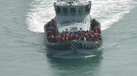 Border force vessel Speedwell comes into Dover full of migrants: a busy day today