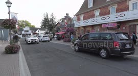 People out enjoying the nice weather on the labor day holiday weekend in Markham Ontario as the 4th wave of the covid 19 pandemic delta variant looms large this fall