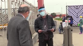 Peruvians take the university entrance exam in the Olympic stadium in Lima, Peru