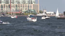 Nice weather and tour boats full of people on the lake in Toronto this long holiday labor day weekend as tourists return amid COVID-19 4 th wave pandemic concerns