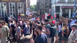 Netherlands: Thousands People Join For  Anti-Vaccination Protest In Amsterdam