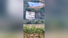 Multi-storey building collapses due to landslide in northern China