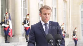 President Sebastian Pinera - Chile in His official VISIT TO FRANCE  (Macron speaking)