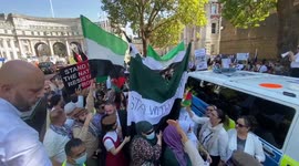 Afghan crowd march through London after Taliban take Panjshir