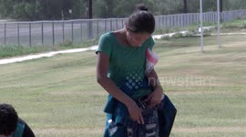 Protest near the Mexican border in Texas, US