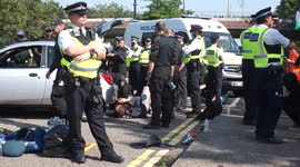 DSEI 2021: Protesters jeer as large truck carrying military hardware arrives at major London arms fair
