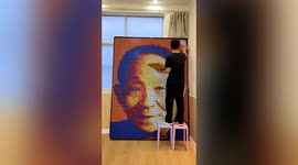 Man uses 1,200 Rubik's Cubes to form portrait of China's 'father of rice'