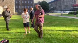 'You're a disgrace!' EU activist disrupts TV interview with Health Secretary Sajid Javid