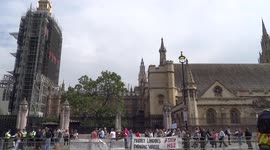Extinction Rebellion protesters demand to STOP HS2 outside Parliament - London