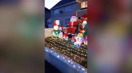 Mum goes all out out to cheer up kids and neighbours by putting up CHRISTMAS decorations 3 months early