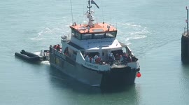 Hurricane arrives back in Dover Harbour after picking up immergrants from the English channel