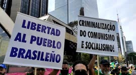 Pro-Bolsonaro supporters march through São Paulo, Brazil