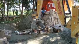 The Police has distorted large quantities liquor bottles in northeastern India