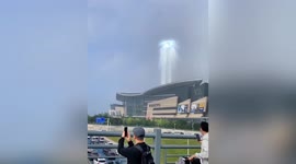 Mystery surrounds strange giant-like pillar of light in skies of China