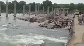 Man gets washed away with river current, rescued in central India