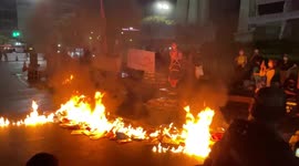 Thai student covered in fake blood and ‘burned like a witch’ in bizarre protest at online learning