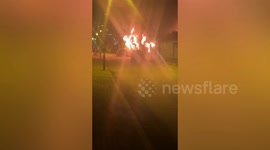 Fire rips through makeshift Covid-19 hospital in North Macedonia
