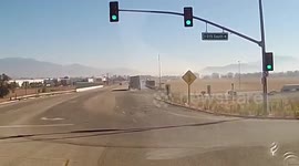Dramatic footage shows truck flip when turning too fast at California intersection