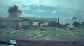 Shocking dashcam shows van slamming into Mexico highway border