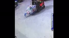 Forklift truck fail bad day at work smashing cases of alcohol work fail