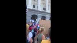 Recall Governor Gavin Newsom protest in California, US