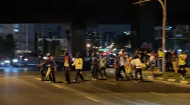 Anarchists set fires on road during clashes with police in Thailand