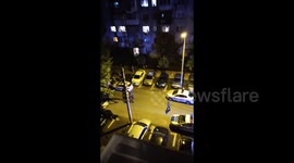 Police intervention in Bucharest, Romania