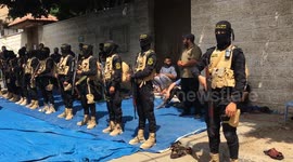 Palestinian factional sit-ins in front of the International Red Cross in Gaza City, in solidarity with families in Israeli prisons.