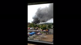 Industrial fire erupts in Dewsbury, UK after explosion