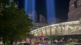 Tribute in Light shines above Manhattan on eve of 9/11 twentieth anniversary
