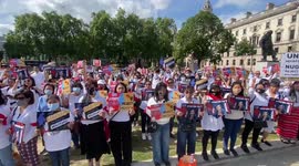 Myanmar protest outside British parliament
