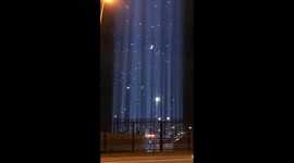 Blue Tower of Light illuminates at Pentagon to Mark 9/11's 20th anniversary