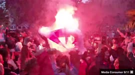 England Fans throw bottles, light flares and trash Leicester Square on day of the Euro 2020 final