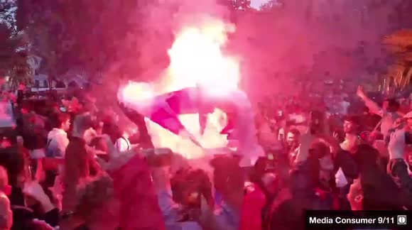 England Fans throw bottles, light flares and trash Leicester Square on day of the Euro 2020 final