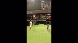 Challenging a kid with a flip