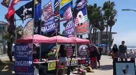 Major Trump Supporter at the beach in San Diego California