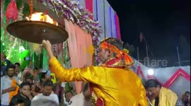 To celebrate Ganesh Chaturthi festival rotated a plate full fire single finger in NorthIndia