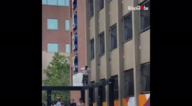 'BMX STUNT FAIL - Biker FALLS OFF Elevated Structure & Face-Plants on Ground'