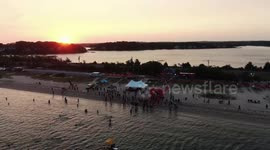 Watch stunning drone footage of the 2021 Mighty Hamptons Triathlon at Sag Harbor, New York