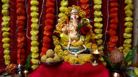 Ganesh Chaturthi Festival Celebrations at Home in Rajasthan, India
