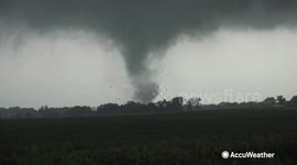 Tornado takes a spin across landscape through rural town of Virgil, Illinois